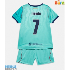 Billiga Barcelona Fermin Lopez #7 Tredjeställ Barn 2026-27 Kortärmad (+ Korta byxor)